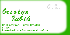 orsolya kubik business card